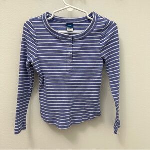 Old Navy Girls Long Sleeve Shirt in Periwinkle and White Stripes - XS 5